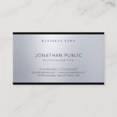 Silver Modern Elegant Professional Glamoureus Plai Visitekaartje (Voorkant)