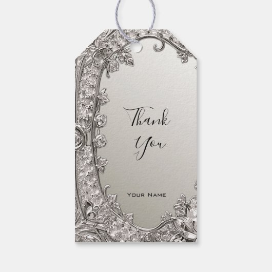 Silver  Modern Gift Label Cadeaulabel (Achterkant)