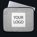 Silver Modern Glitter - Custom Logo Promotional Laptop Sleeve<br><div class="desc">Silver Modern en Professional Faux Glitter en Sparkle Elegant Custom Logo Promotional Corporate Laptop Bag of Sleeve Promotioneel Hoesje voor een Beauty Industry Gift. Dit hoesje kan worden aangepast om uw bedrijf of zakelijke logo op te nemen.</div>