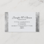 Silver Modern Make-up lippen elegante luxe Visitekaartje (Achterkant)