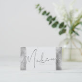 Silver Modern Make-up lippen elegante luxe Visitekaartje (Staand voorkant)
