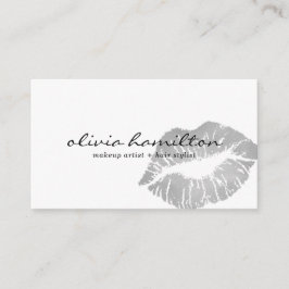 Silver Modern Makeup Artiest Visitekaartjes