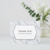 Silver Modern | Marble Dank u Briefkaart (Staand voorkant)