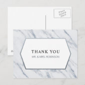 Silver Modern | Marble Dank u Briefkaart (Voorkant / Achterkant)