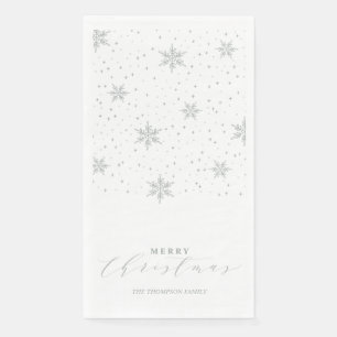 Silver Modern Merry Kerstparty Napkins Servet