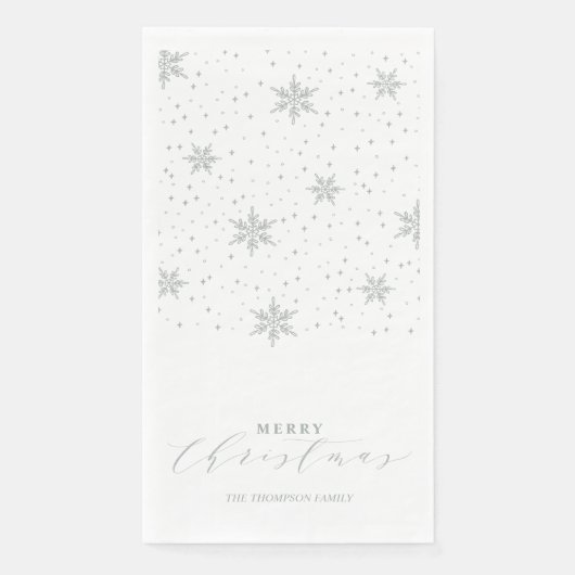 Silver Modern Merry Kerstparty Napkins Servet (Voorkant)