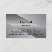 Silver Modern Metal Lijst Professional Visitekaartje (Achterkant)