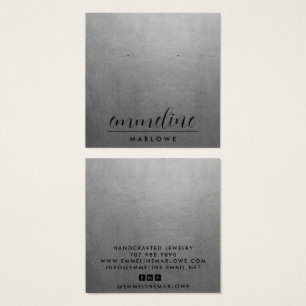 Silver Modern Minimal Oorbel Sieraden Display Kaar Vierkante Visitekaartjes