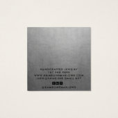 Silver Modern Minimal Oorbel Sieraden Display Kaar Vierkante Visitekaartjes (Achterkant)