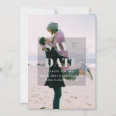Silver Modern Minimalist Photo Save the Date Magnetische Uitnodiging (Voorkant)