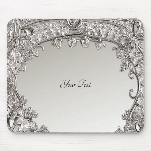 Silver Modern Mousepad Muismat (Voorkant)