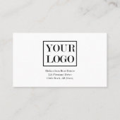 Silver Modern Real Estate Agent Simple Photo Logo Visitekaartje (Achterkant)