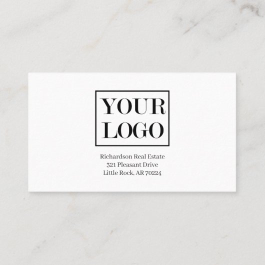 Silver Modern Real Estate Agent Simple Photo Logo Visitekaartje (Achterkant)