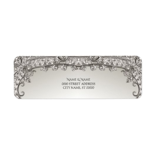 Silver Modern Return-adreslabel Etiket (Voorkant)