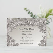 Silver Modern Save the Date (Staand voorkant)