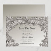 Silver  Modern Save the Date (Voorkant / Achterkant)