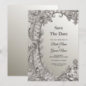 Silver Modern Save the Date (Voorkant / Achterkant)