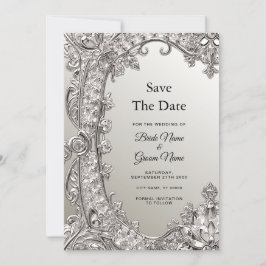 Silver Modern Save the Date