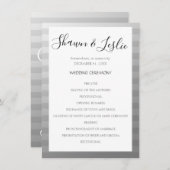 Silver Modern Wedding Ceremony Program Kaart (Voorkant / Achterkant)