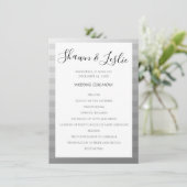 Silver Modern Wedding Ceremony Program Kaart (Staand voorkant)
