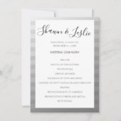 Silver Modern Wedding Ceremony Program Kaart (Voorkant)