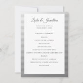Silver Modern Wedding Ceremony Program V2 Kaart (Voorkant)
