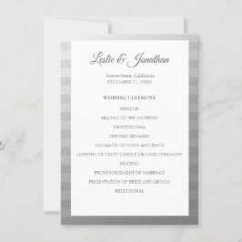 Silver Modern Wedding Ceremony Program V2 Kaart