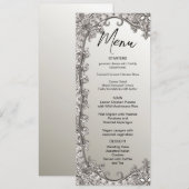 Silver  Modern Wedding Menu (Voorkant / Achterkant)