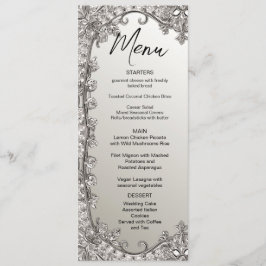 Silver Modern Wedding Menu