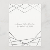 Silver Moderne geometrische lijnen die de datum op Aankondigingskaart (Voorkant)