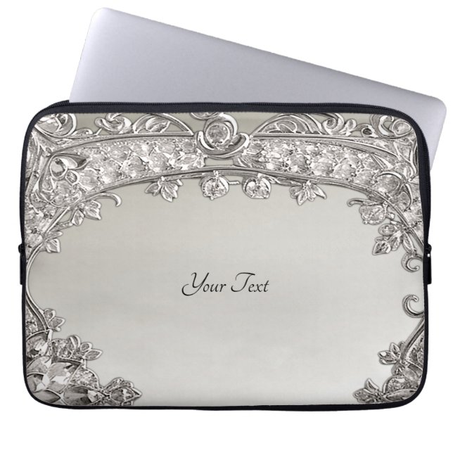 Silver  moderne laptophoes laptop sleeve (Voorkant)