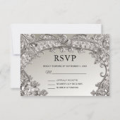 Silver moderne RSVP-kaart RSVP Kaartje (Voorkant)