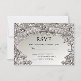 Silver moderne RSVP-kaart RSVP Kaartje