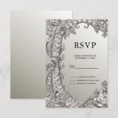 Silver  moderne RSVP-kaart RSVP Kaartje (Voorkant / Achterkant)