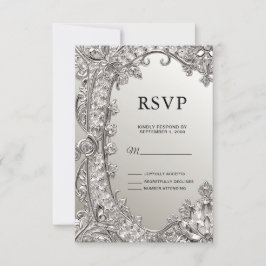 Silver moderne RSVP-kaart RSVP Kaartje