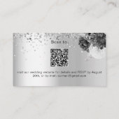 Silver monochrome trouwwebsite RSVP QR-code Informatiekaartje (Achterkant)