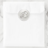 Silver Monogram B Envelope Seal Ronde Sticker (Tas)
