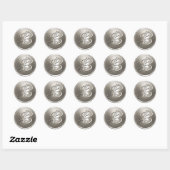 Silver Monogram B Envelope Seal Ronde Sticker (Vel)