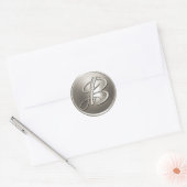 Silver Monogram B Envelope Seal Ronde Sticker (Envelop)