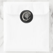 Silver Monogram C Envelope Seal Ronde Sticker (Tas)