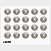 Silver Monogram G Envelope Seal Ronde Sticker (Vel)
