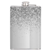 Silver Monogram Glitter Sparkle Girly Script Heupfles (Achterkant)