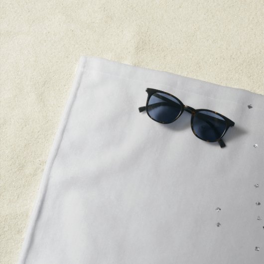 Silver Monogram Glitter Sparkle Girly Script Strandlaken (In situ)