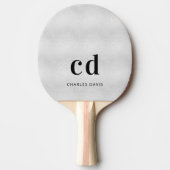Silver monogram initails name minimalist tafeltennisbatje
