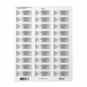 Silver monogram initiaal krans retour adres etiket (Full Sheet)