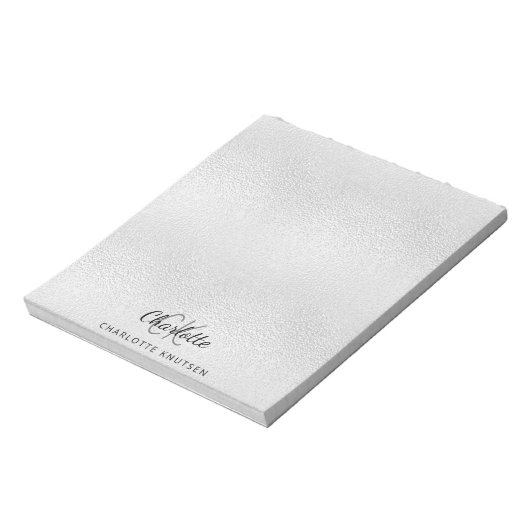 Silver monogram initiaal notitieblok (Linkerzijde)