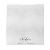 Silver monogram initiaal notitieblok (Voorkant)