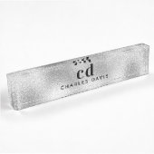 Silver monogram initialen minimalistisch modern naambordje