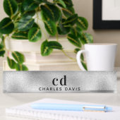 Silver monogram initialen minimalistisch modern naambordje