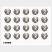 Silver Monogram K Envelope Seal Ronde Sticker (Vel)